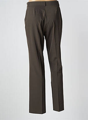 Pantalon drept talie cu cleme talie înaltă verde LOLA femeie