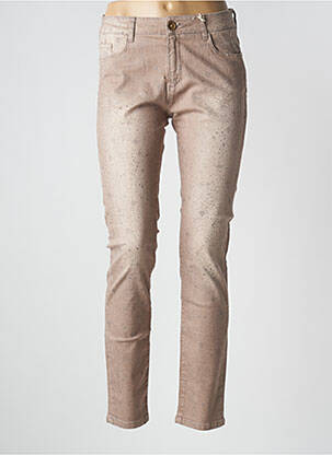 Pantalon slim țesătură poplin mărime normală bej MAYJUNE femeie