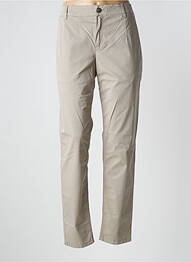 Pantalon chino țesătură poplin mărime normală gri SET femme