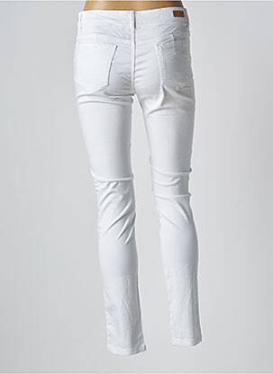 Pantalon slim țesătură poplin mărime normală alb MAYJUNE femeie