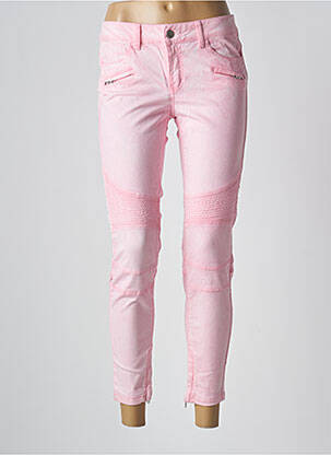 Pantalon 7/8 elasticitate talie joasă roz CORLEONE femeie