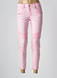 Pantalon 7/8 elasticitate talie joasă roz CORLEONE femeie