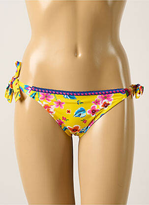 Chiloți de baie imprimeu floral bikini galben ANTIGEL femeie