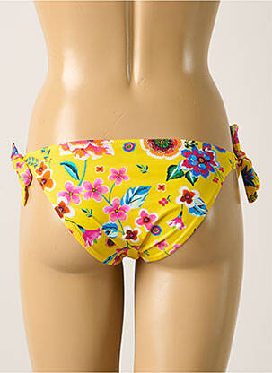 Chiloți de baie imprimeu floral bikini galben ANTIGEL femeie
