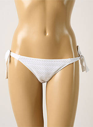 Chiloți de baie efect material satinat bikini alb ANTIGEL femeie
