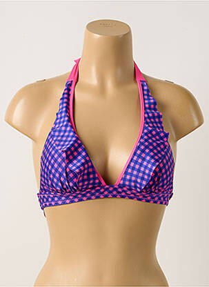 Sutien de costum de baie elasticitate top triunghiuri albastru ANTIGEL femeie