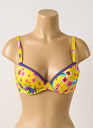 Sutien de costum de baie elasticitate top sutien push-up galben ANTIGEL femeie