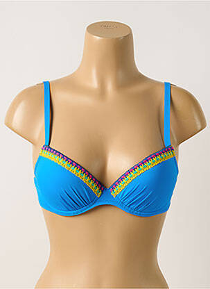 Sutien de costum de baie elasticitate top sutien push-up albastru ANTIGEL femeie