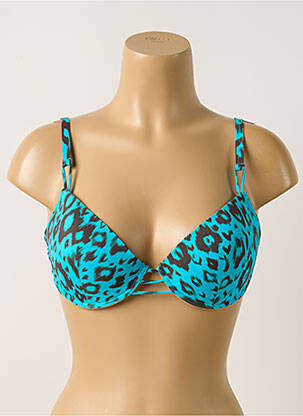 Sutien de costum de baie elasticitate top sutien push-up albastru ANTIGEL femeie