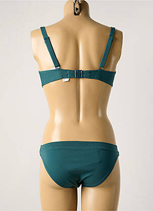 Costum de baie din două piese elasticitate sutien balconet cu decolteu înalt verde SIMONE PERELE femeie