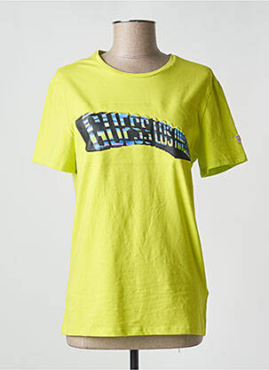 Tricou serigrafie mâneci scurte verde GUESS femeie