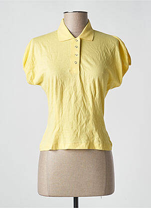 Polo elasticitate mâneci scurte galben FRENCH CONNECTION femeie