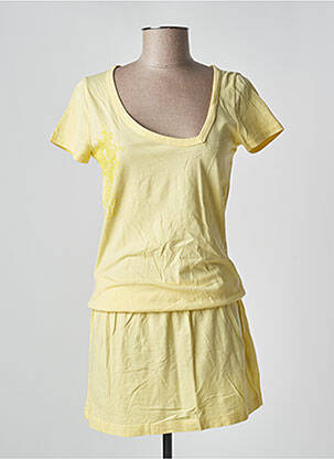 Rochie midi mâneci scurte mâneci scurte galben ONLY femeie