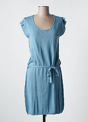 Rochie midi mâneci scurte mâneci scurte albastru LOVELY SUD femeie