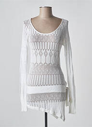 Tunică mâneci lungi guler rotund alb 2 TWO femme