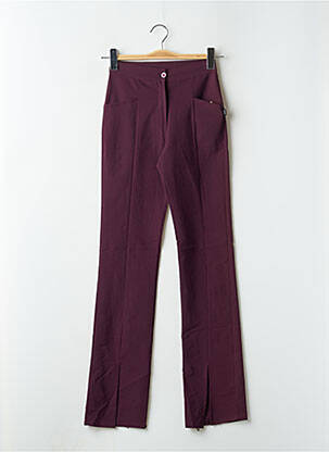 Pantalon drept țesătură crep talie înaltă violet ÇA ME PLAÎT femeie