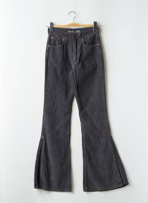 Pantalon evazat țesătură catifea talie înaltă gri FREEMAN T.PORTER femme