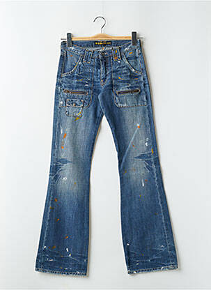 Blugi bootcut efect uzat decolorat talie joasă albastru REDWOOD femeie