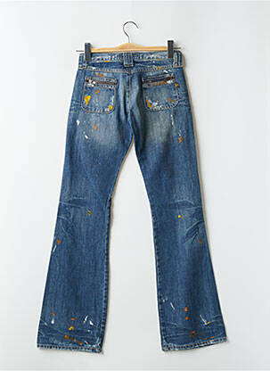 Blugi bootcut efect uzat decolorat talie joasă albastru REDWOOD femeie