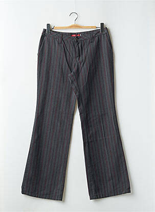 Pantalon drept țesătură poplin talie joasă gri TEDDY SMITH femeie