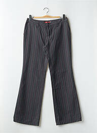 Pantalon drept țesătură poplin talie joasă gri TEDDY SMITH femme