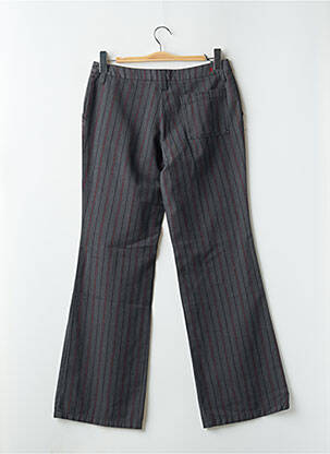 Pantalon drept țesătură poplin talie joasă gri TEDDY SMITH femeie
