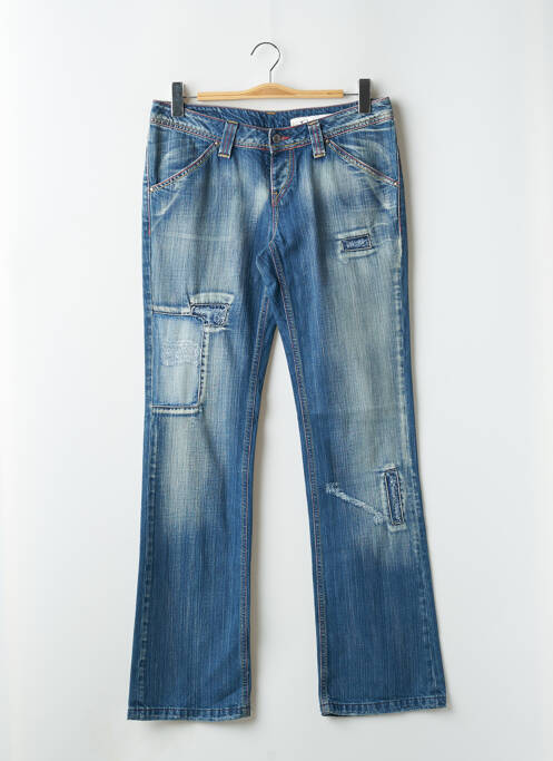 Blugi cu croială dreaptă efect uzat decolorat talie joasă albastru TEDDY SMITH femme