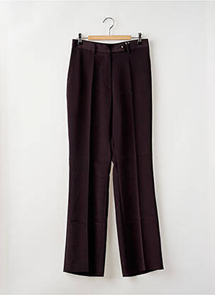 Pantalon drept țesătură crep talie înaltă violet LOLA femeie