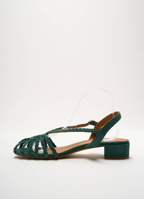 Sandale/pantofi decupați închidere cu buclă(e) toc de 4 la 6 cm verde RIVECOUR femme