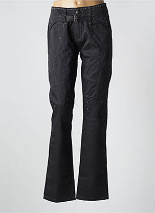 Pantalon drept țesătură poplin mărime normală negru ET COMPAGNIE femeie