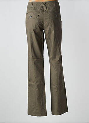 Pantalon drept țesătură poplin talie joasă verde SALT & PEPPER femeie