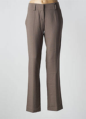Pantalon drept talie cu cleme mărime normală maro LOLA femeie