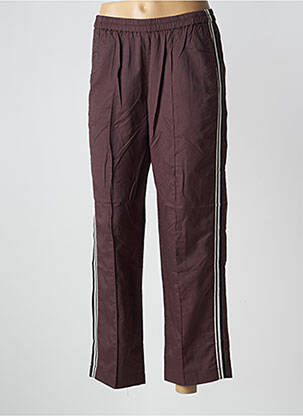 Pantalon drept talie elastică mărime normală maro BELLEROSE femeie