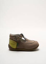 Sandale/pantofi decupați nubuc vârf rotund verde KICKERS băiat