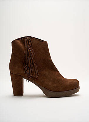 Botine/ghete nubuc toc de 7 la 9 cm maro UNISA femeie