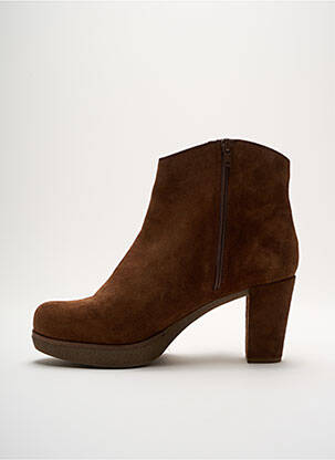 Botine/ghete nubuc toc de 7 la 9 cm maro UNISA femeie