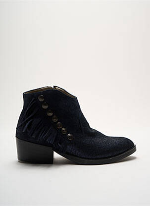 Botine/ghete material neted toc de 4 la 6 cm albastru SEE YOU JANE femeie