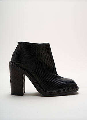 Botine/ghete țesătură satinată toc de 7 la 9 cm negru VIC MATIE femeie