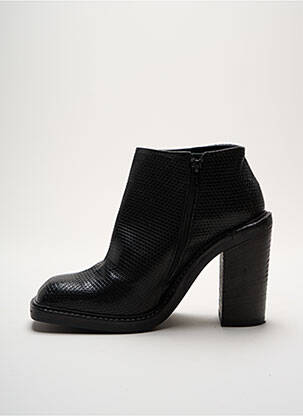 Botine/ghete țesătură satinată toc de 7 la 9 cm negru VIC MATIE femeie