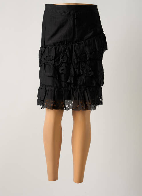 Fustă midi închidere cu fermoar lateral negru ET COMPAGNIE femme