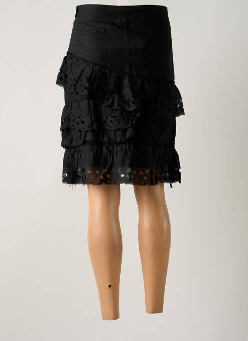 Fustă midi închidere cu fermoar lateral negru ET COMPAGNIE femme