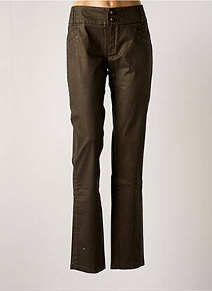 Pantalon drept elasticitate talie joasă maro ONE STEP femeie