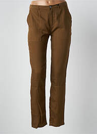 Pantalon drept închidere cu fermoar sub clapetă cu nasturi mărime normală verde IKKS femme