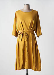 Rochie midi croială fluidă mâneci 3/4 galben AMERICAN VINTAGE femeie