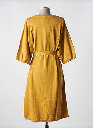 Rochie midi croială fluidă mâneci 3/4 galben AMERICAN VINTAGE femeie