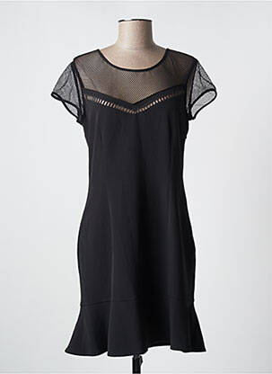 Rochie scurtă închidere cu fermoar la spate mâneci scurte negru SET femeie
