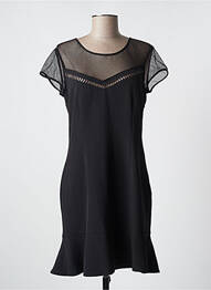 Rochie scurtă închidere cu fermoar la spate mâneci scurte negru SET femme