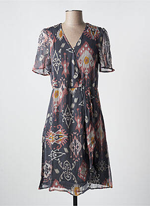 Rochie midi imprimeu fantezie mâneci scurte albastru SET femeie