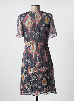 Rochie midi imprimeu fantezie mâneci scurte albastru SET femeie
