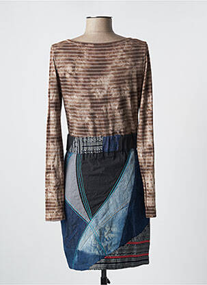 Rochie midi mâneci lungi mâneci lungi maro DESIGUAL femeie